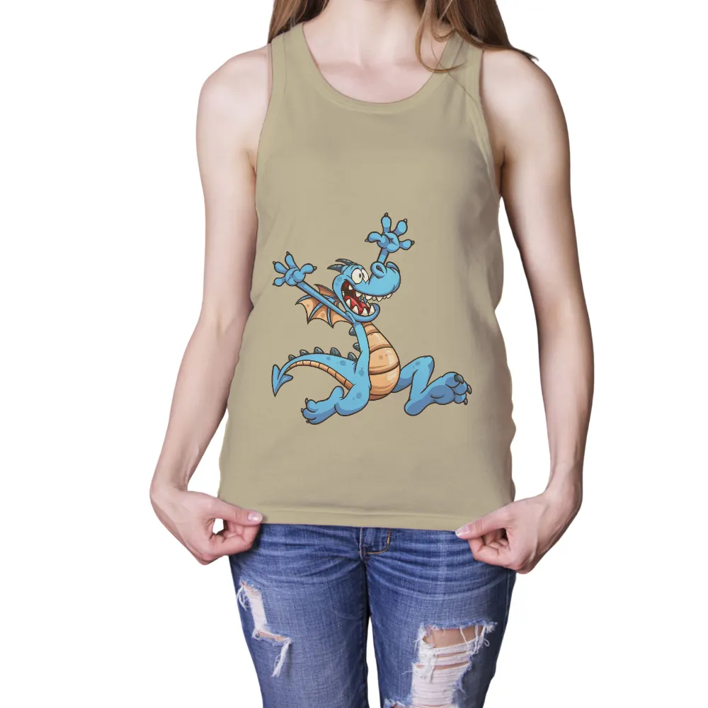 T-Shirts Pattern: Quirky Blue Dragon - Whimsy and Humor|dragon valentine shirt