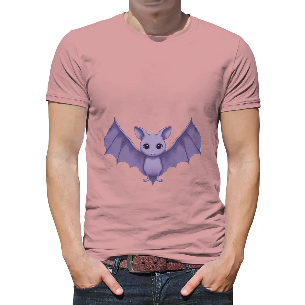 T-Shirts Pattern: Whimsical Purple Bat - Artistic Designs|designer cartoon t shirts