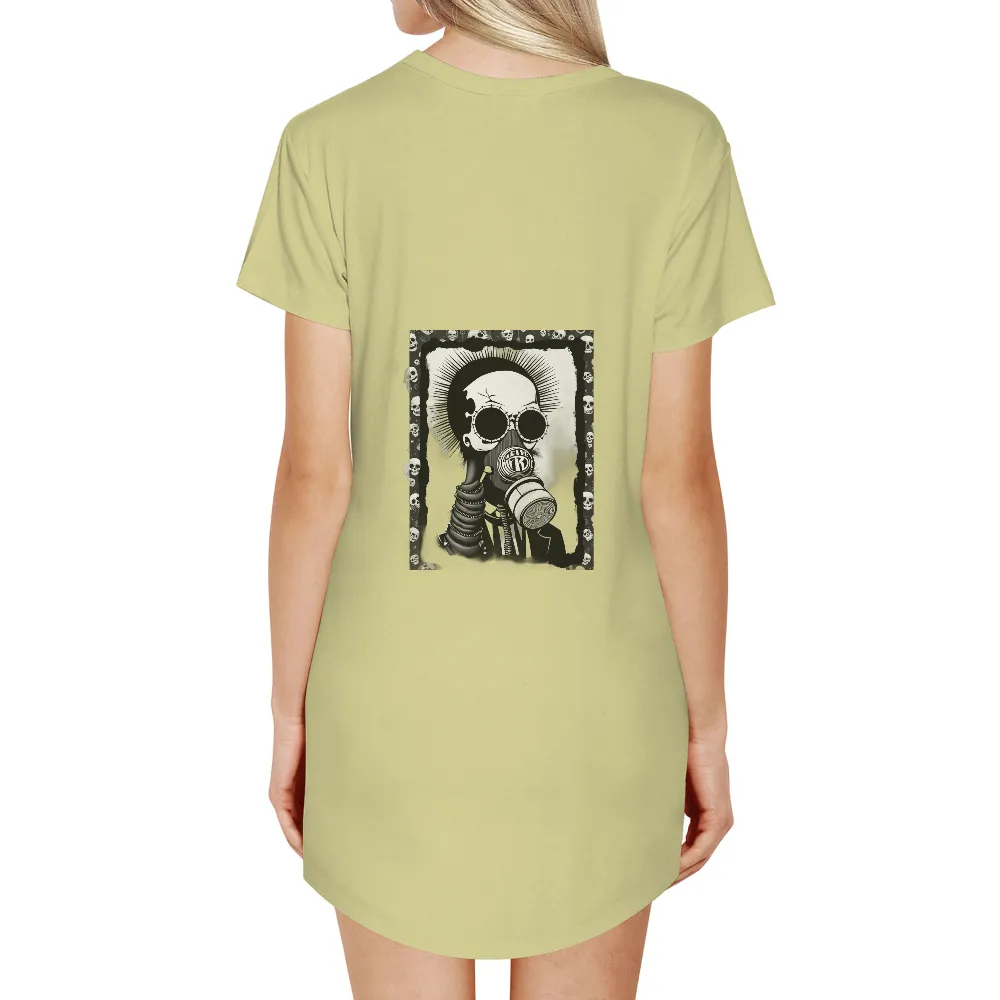 Graphic Tees: The Survivor - Monochrome Gas Mask Design|4th of july women's graphic tees