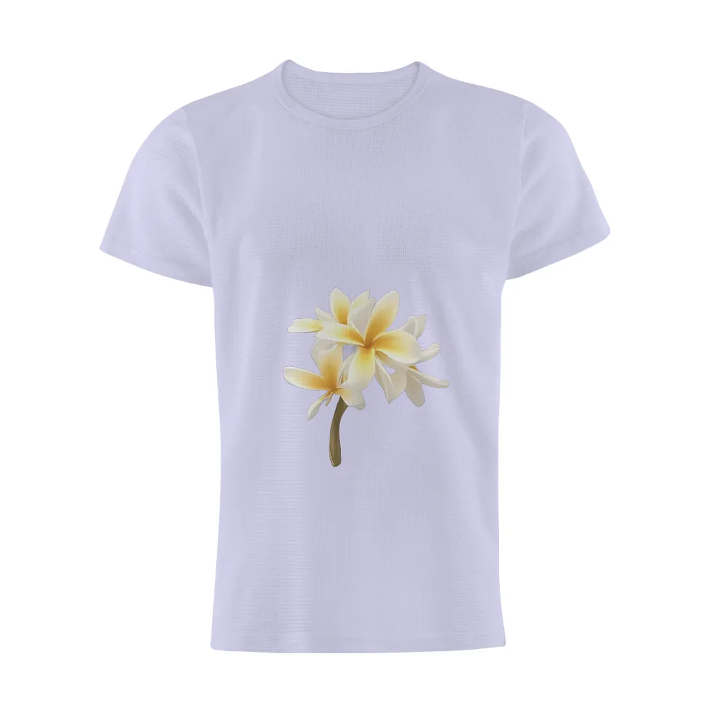 Plumeria Flowers TShirt Design: Serenity and Natural Beauty|t shirt painting on nature