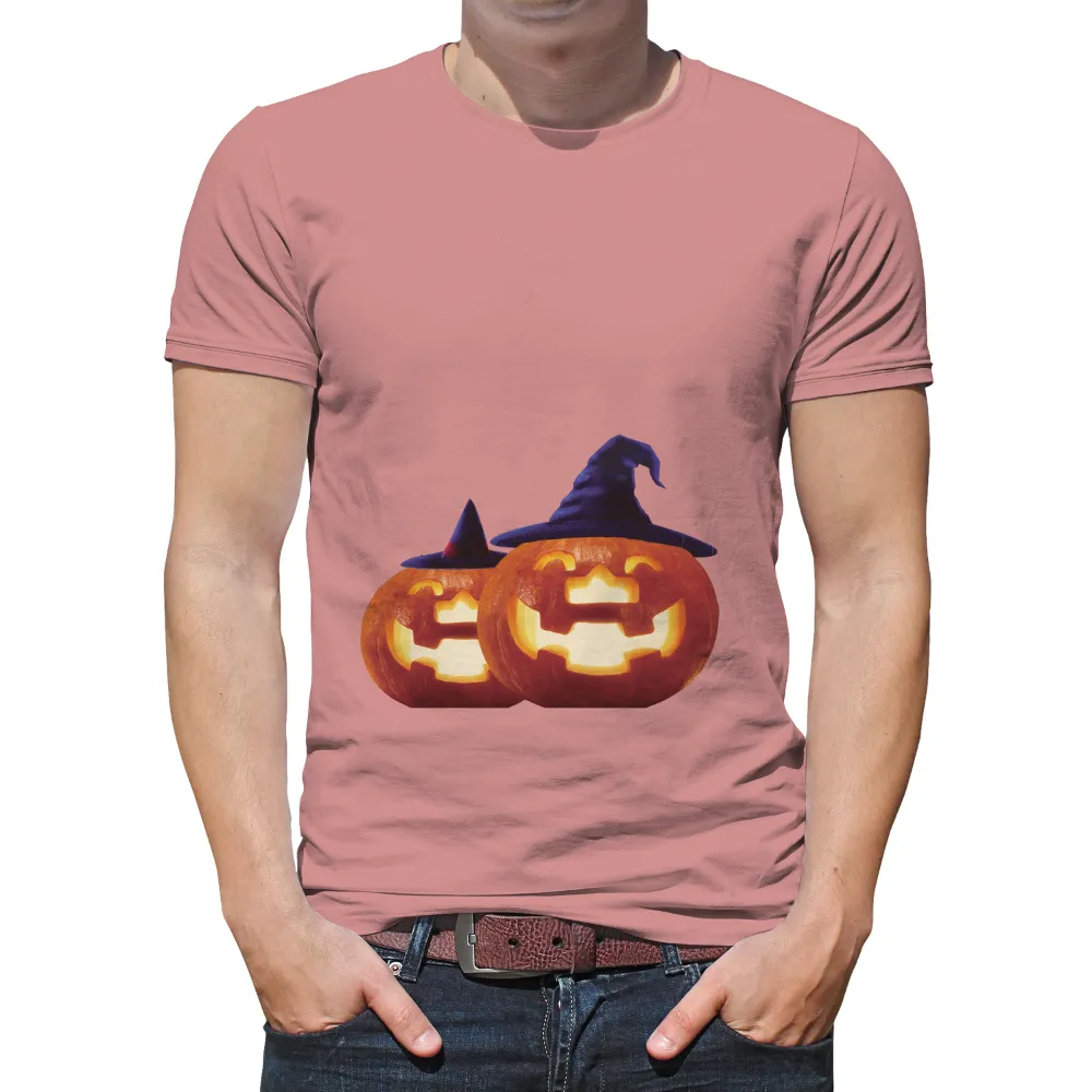 Shirts Graphic Tees: Halloween Pumpkins in Witch Hats - Spooky Fun Adventure|vineyard vines halloween shirt 2022