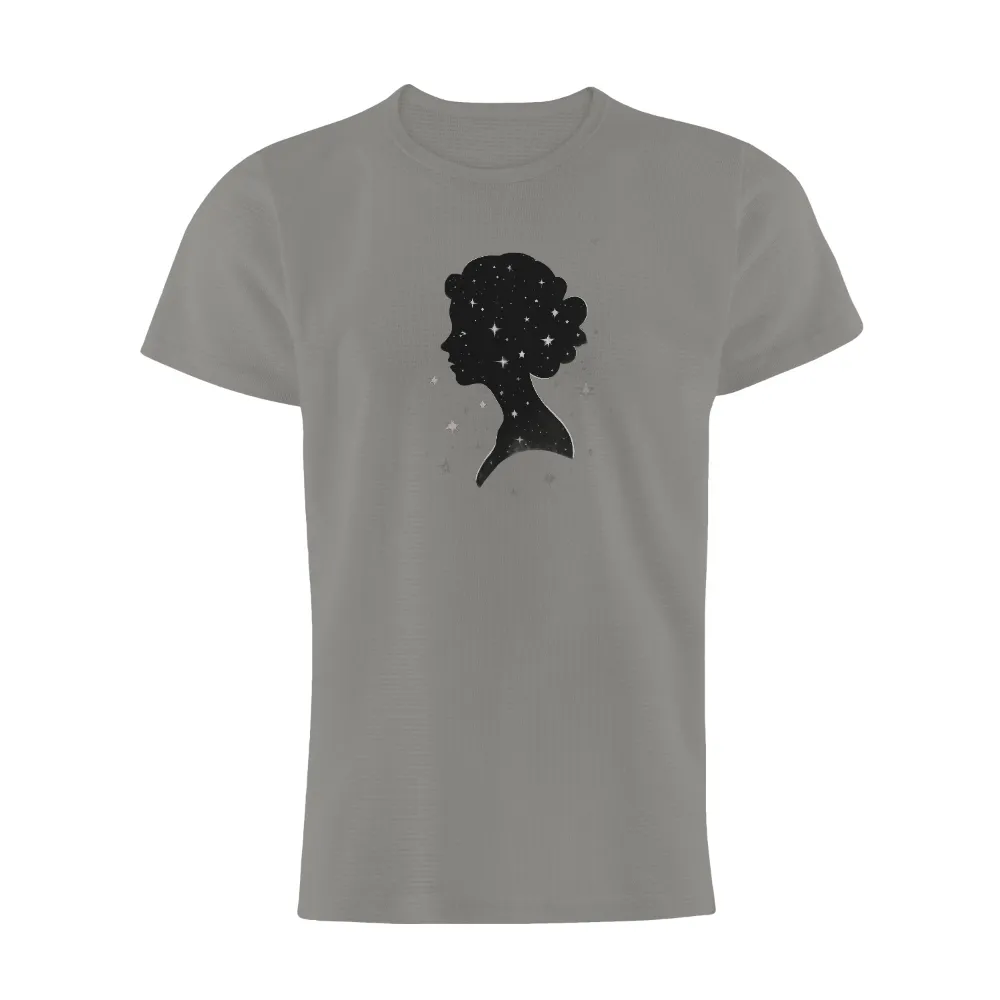 TShirt Printing: Cosmic Silhouette - Galaxy Stars Universe|stars hollow knit a thon shirt