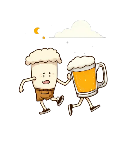 T-Shirts Design: Unexpected Friendship - Beer and Milk Under the Crescent Moon