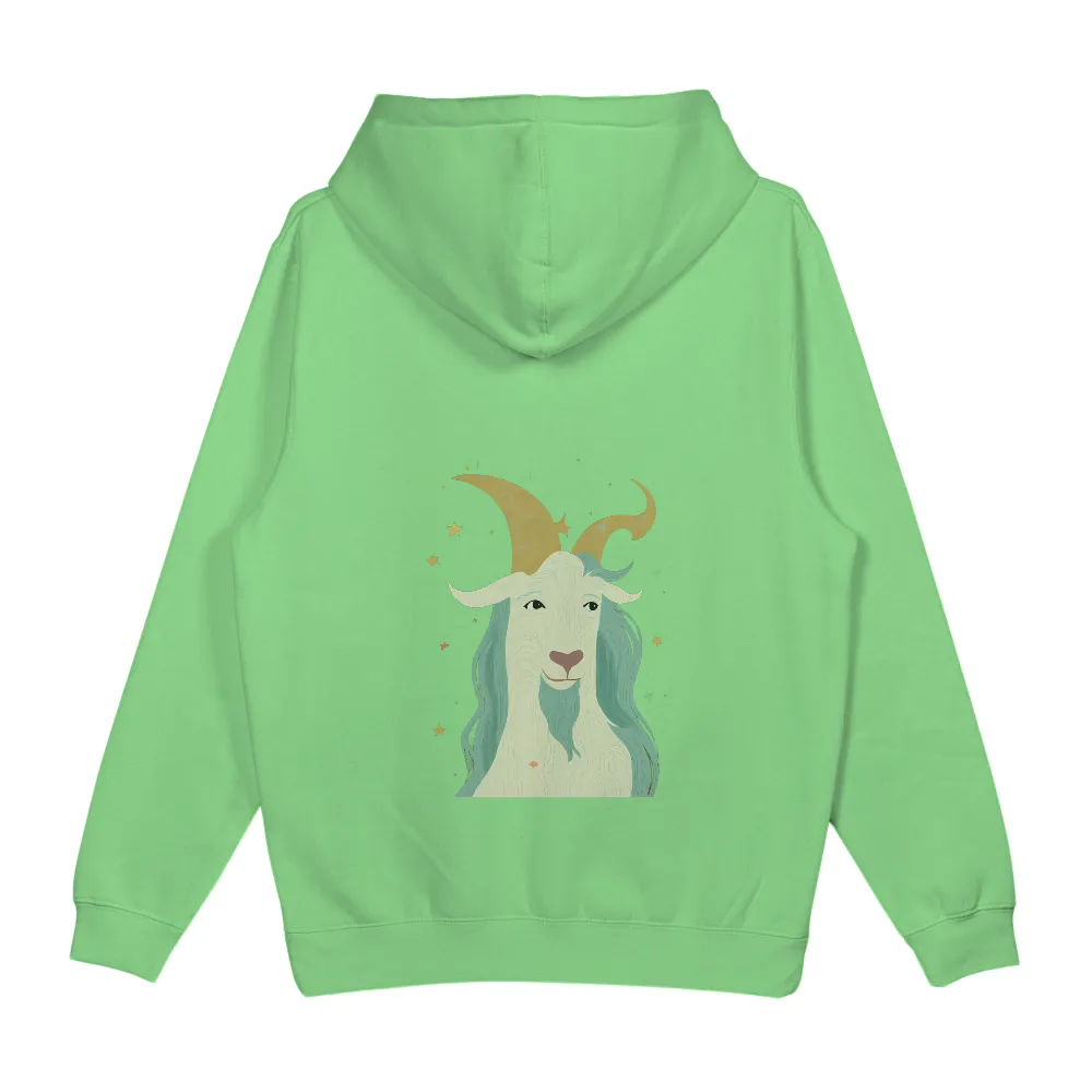 T-Shirt Printing: Cosmic Goat with Golden Moon Horns|earth day is my birthday shirt