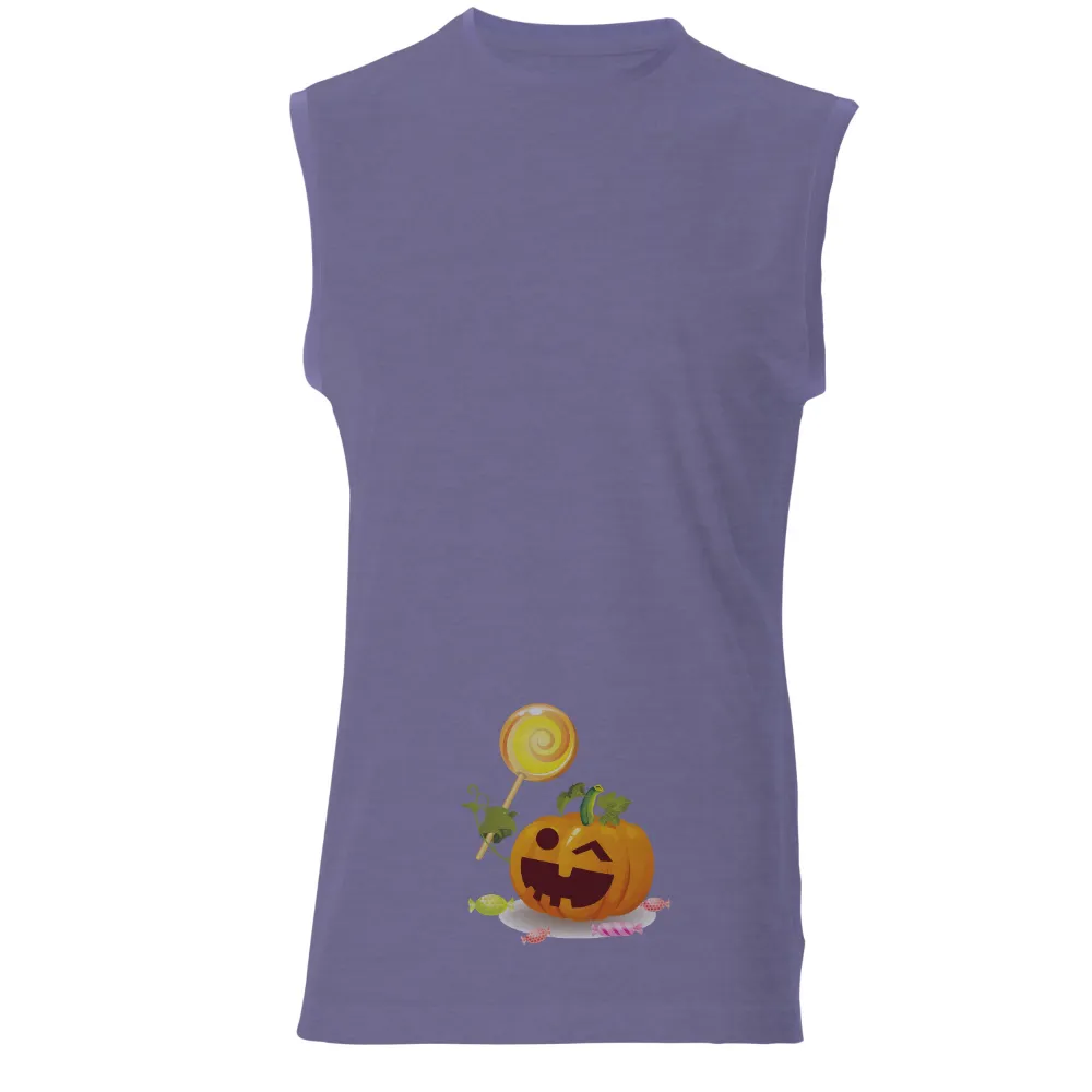 T-Shirts Design: Halloween Pumpkin with Candy and Witch Hat|halloween costumes white dress shirt