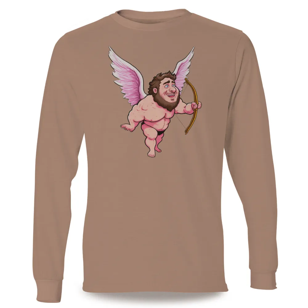 Custom Tee Shirts: Whimsical Cupid Spreading Joy and Laughter|Playful Cupid design