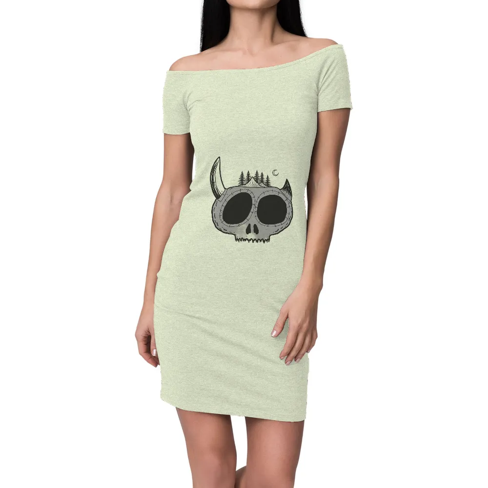 TShirt Design: Skull Forest Moon Mystery| Mysterious skull design