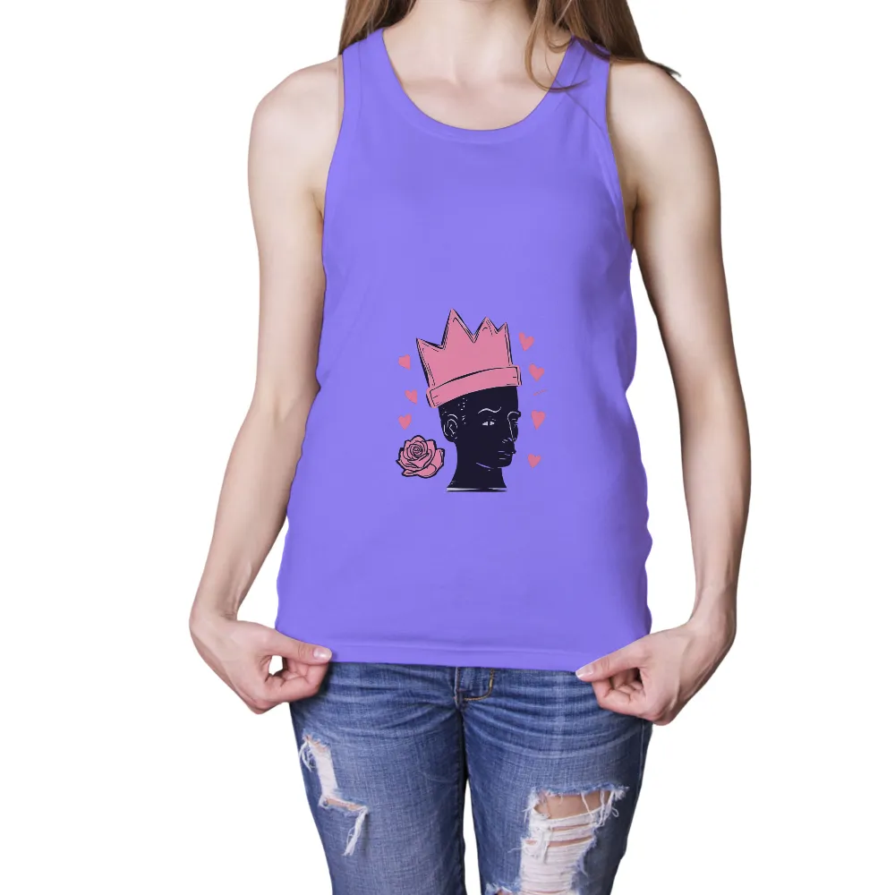 Graphic Tees: Embrace Your Inner Queen with Pink Crown and Hearts|queen born in may t shirt