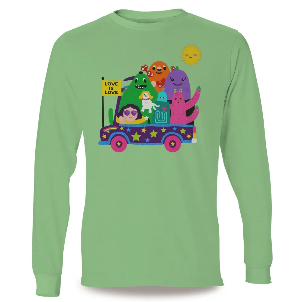 Shirts Graphic Tees: Love is Love Parade with Colorful Monsters|dallas stars goalie