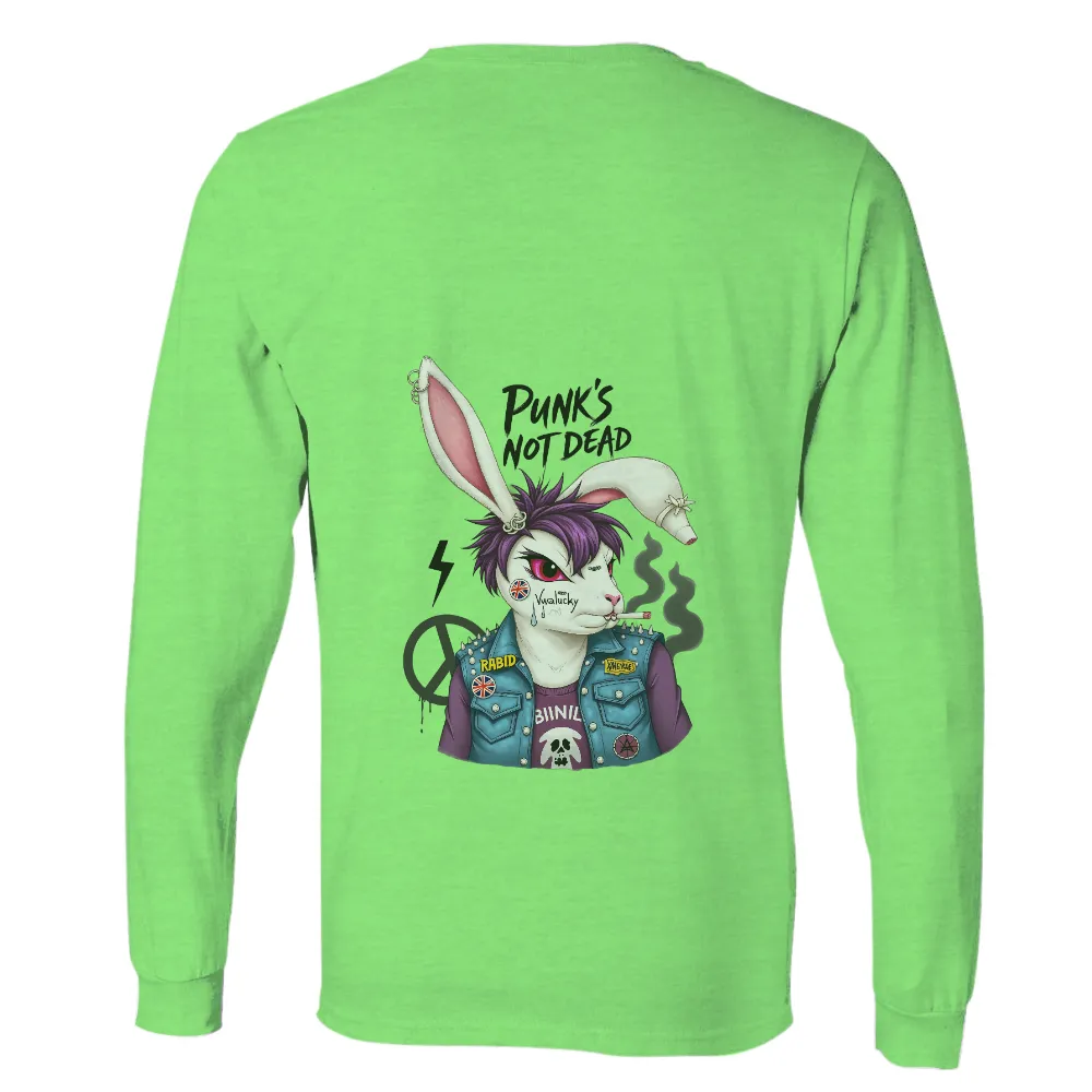 Tee Shirt Printing: Punk Rabbit - Rebellious Spirit| spiky purple mohawk