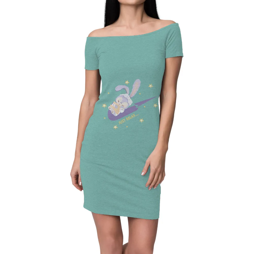 Graphic Tees: Just Relax with Luna - Bunny Dreams Under Starry Skies|happy easter bunny t shirt