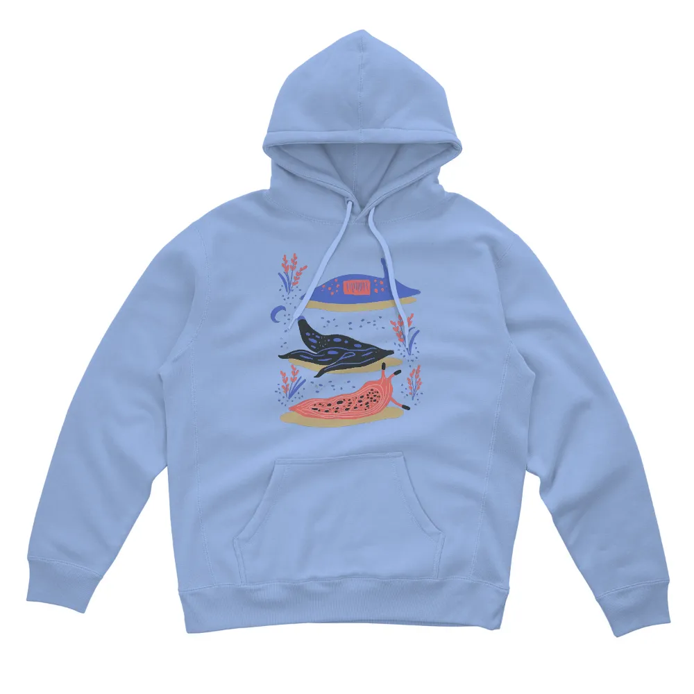 TShirt Design: Sea Slugs in a Vibrant Underwater World| Serene underwater scene