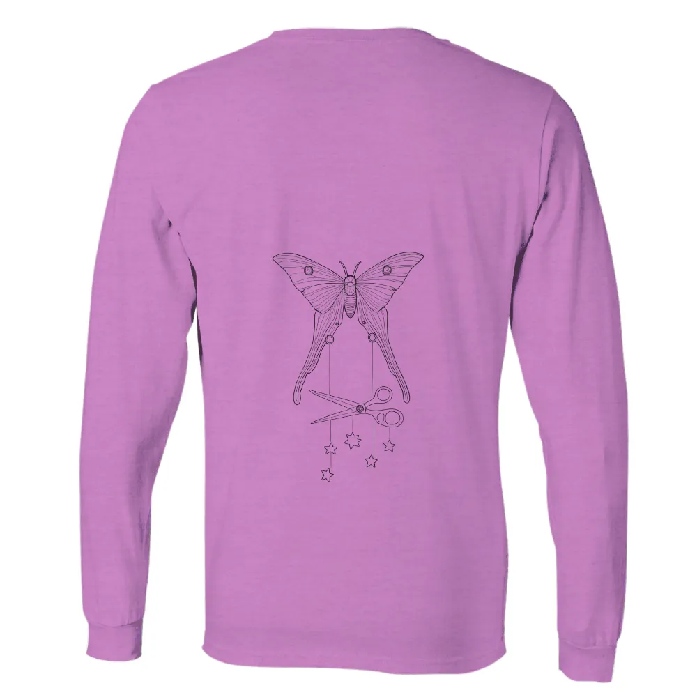 T-Shirts Design: Luna's Transformation - Artistic Butterfly with Scissors and Stars|ed sheeran t shirt butterfly