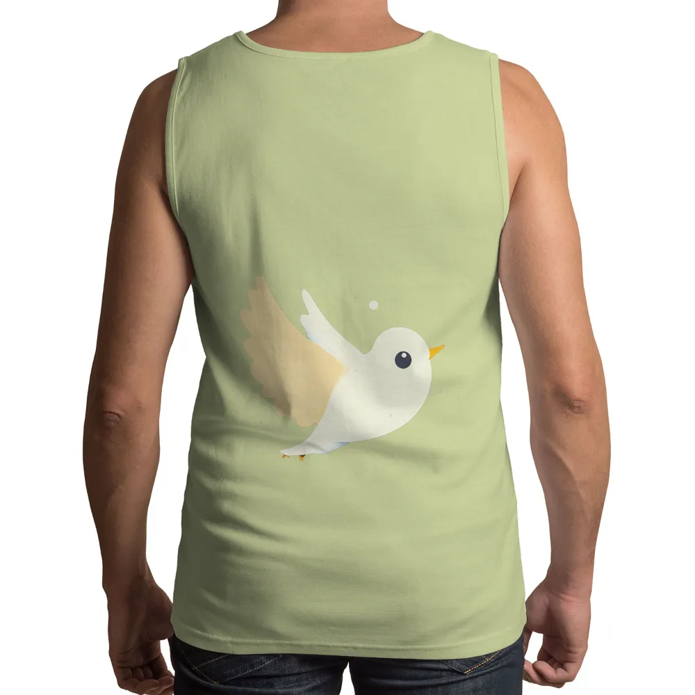 Tee Shirts Printed: White Bird Soaring in the Night Sky| Innocent eyes and gentle demeanor