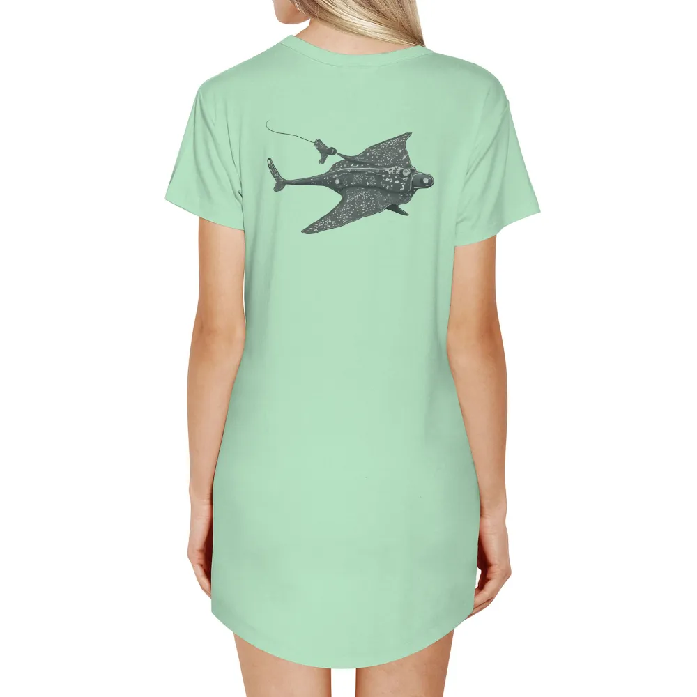 TShirt Design: Luna the Manta Ray - Ocean Conservation Symbol|strength and honour t shirt