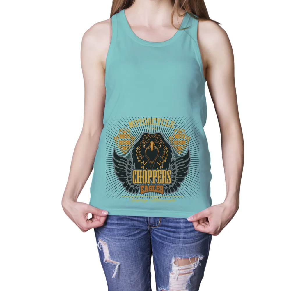 Choppers Eagles T-Shirt Printing: Vintage Motorcycle Club Emblem|enes kanter freedom shirt