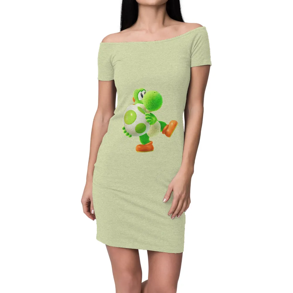 T-Shirt Printing: Yoshi's Adventure with the Glowing Egg|neon green comme des garcons shirt