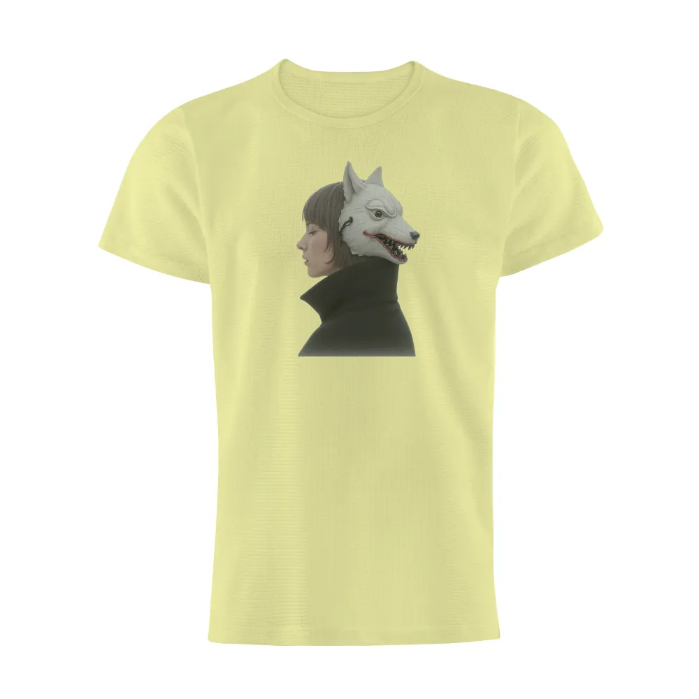 Custom Tee Shirts: Embrace Your Inner Beast with Wolf Mask Design| Half-face wolf mask