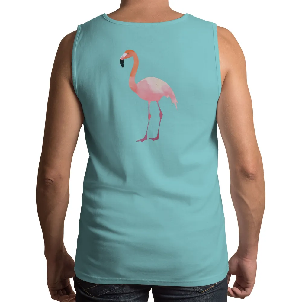 Flamingo Elegance: Minimalist T-Shirt Design|natty light flamingo shirt