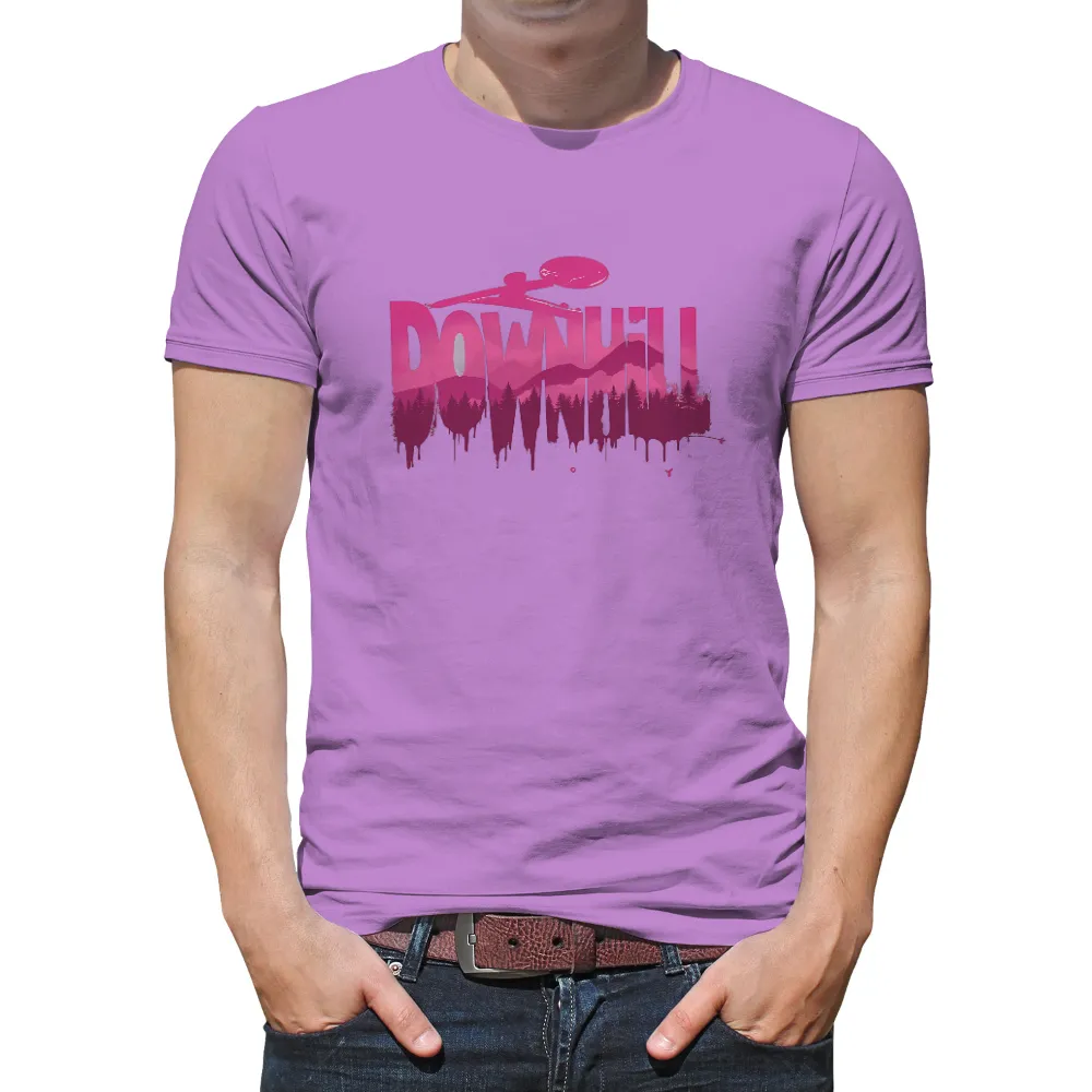 Tee Shirt Printing: Downhill Adventure in Pink Hues| vibrant pink hues