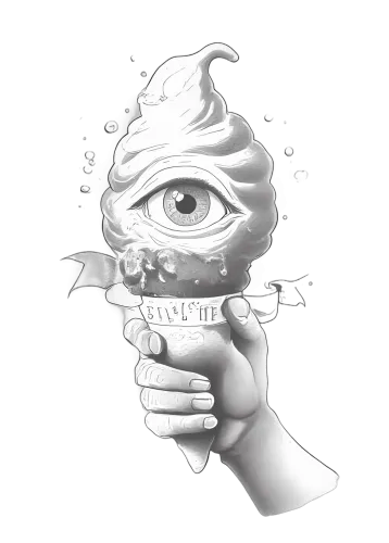 Shirts Graphic Tees: Surreal Ice Cream Eye - Pop Culture Art