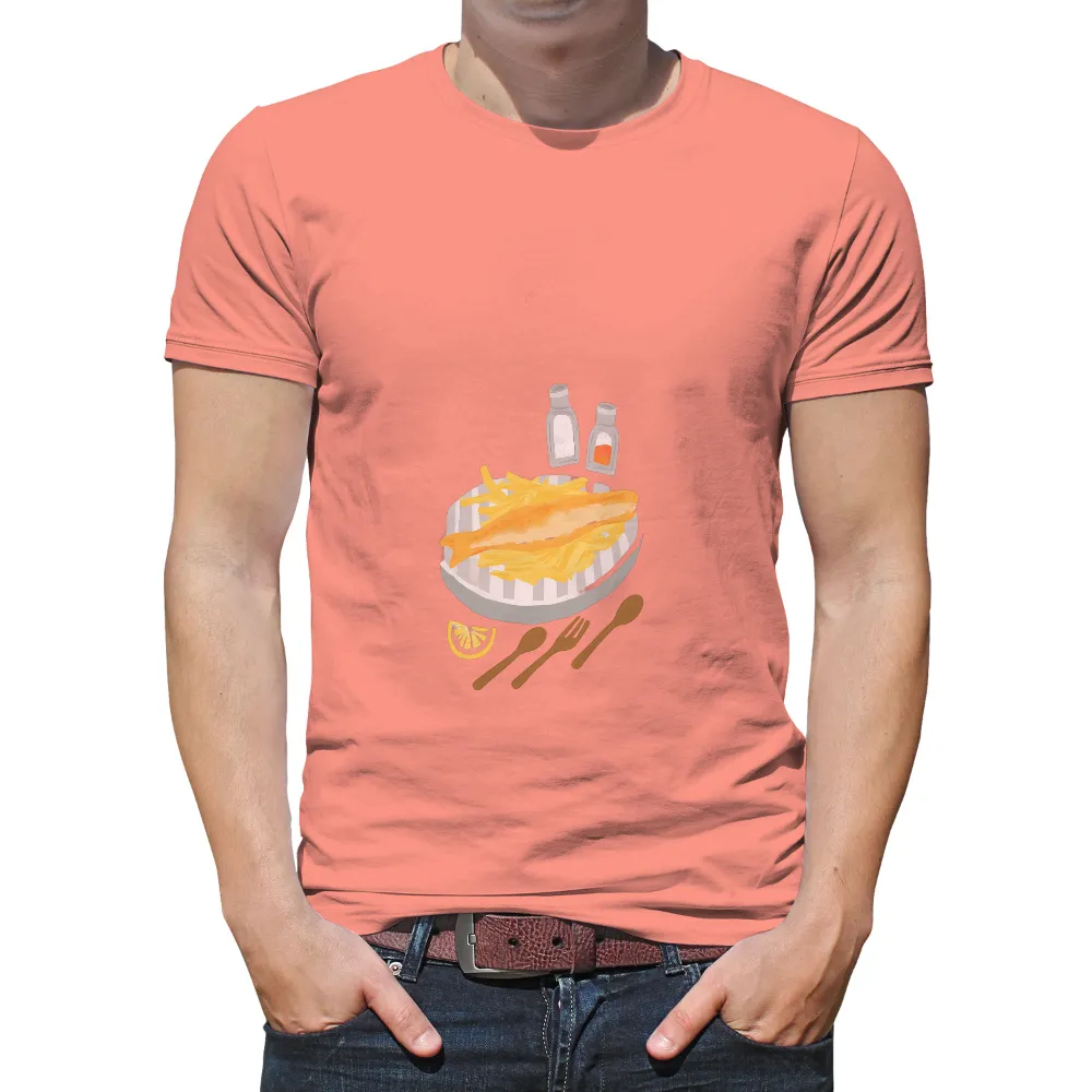 Graphic Tees: Vintage Fish and Chips Art|retro style shirts