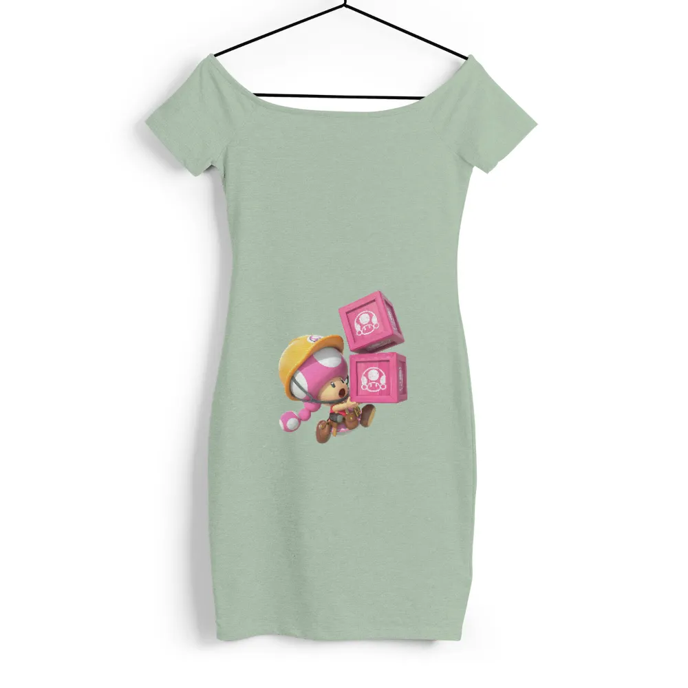 Customized Tee Shirts: Adventure Awaits with Toad and Treasure Crates|mushroom and butterfly print short sleeve tee