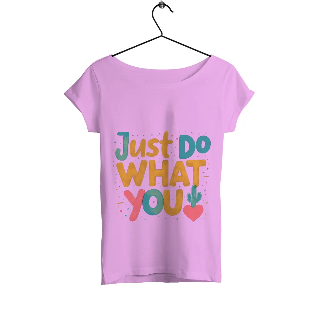 Graphic Tees: Just Do What You Love - Inspirational Design|white shirt with rainbow heart