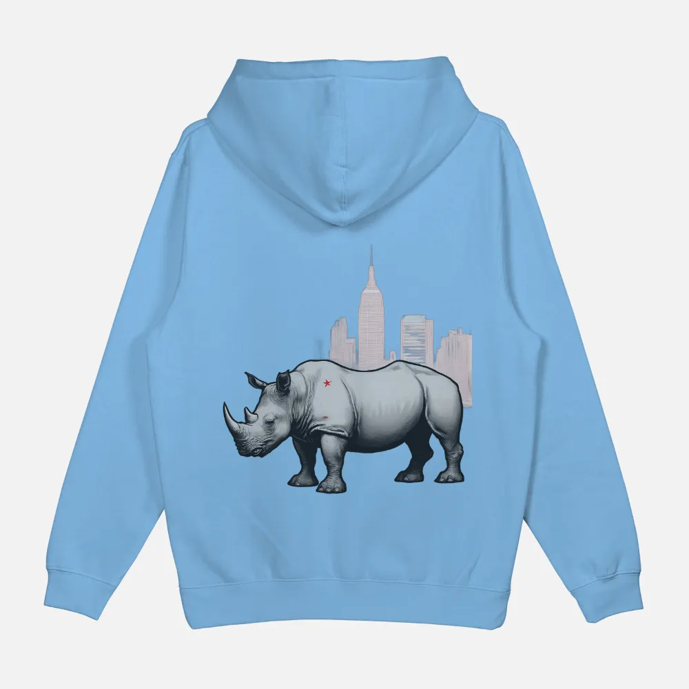 Rhino Cityscape Design: Blending Nature with Urban Strength|strength and honour t shirt