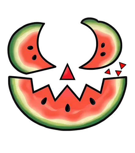 Custom Tee Shirts: Watermelon Jack-O-Lantern - Funny Halloween Design