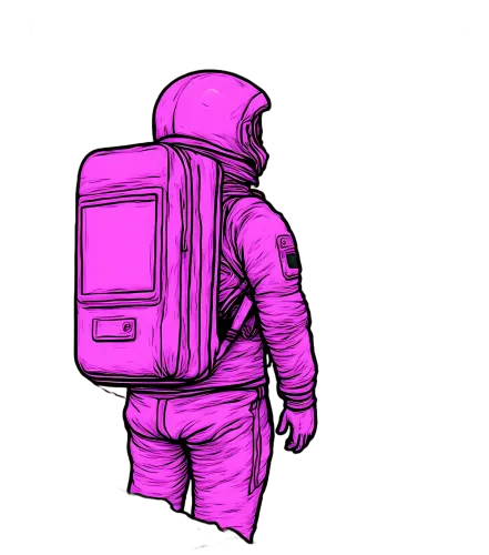 TShirt Design: Pink Astronaut - Cyberpunk Exploration