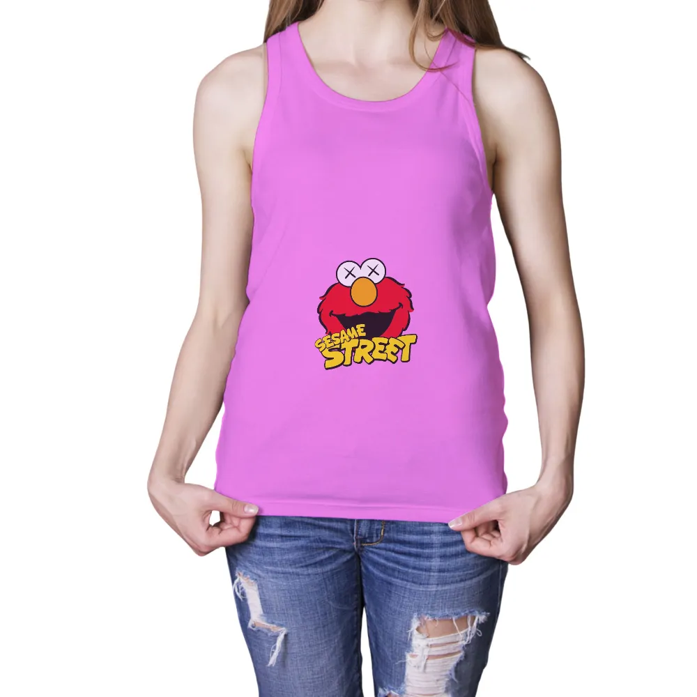 TShirt Design: Quirky Elmo Meets Pop Art|nostalgia t shirts online