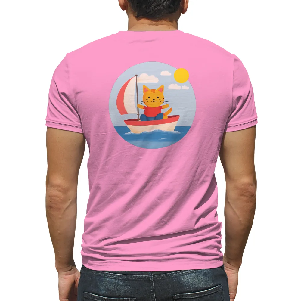 TShirt Printing: Whiskers' Adventure on the Sea|t shirt painting on nature