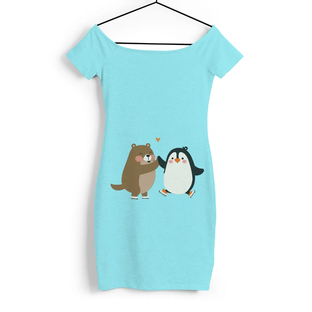 T-Shirts Pattern: Unlikely Friends - Bear and Penguin|bleached heart shirt