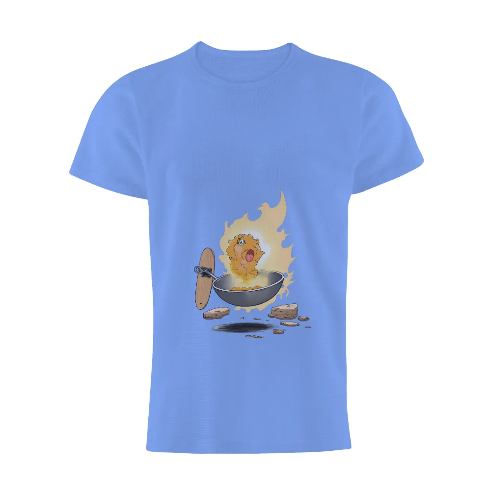 T-Shirts Design: Fiery Chicken Wing Skateboarding Adventure|adventure time dancing with monsters shirt