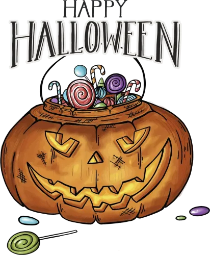 Custom Tee Shirts: Happy Halloween Pumpkin with Candies