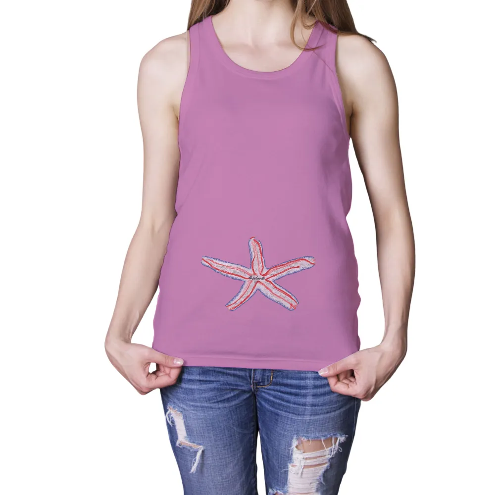 Vibrant Starfish Design: Celebrate Summer, Ocean, and Adventure|loose t shirt for summer