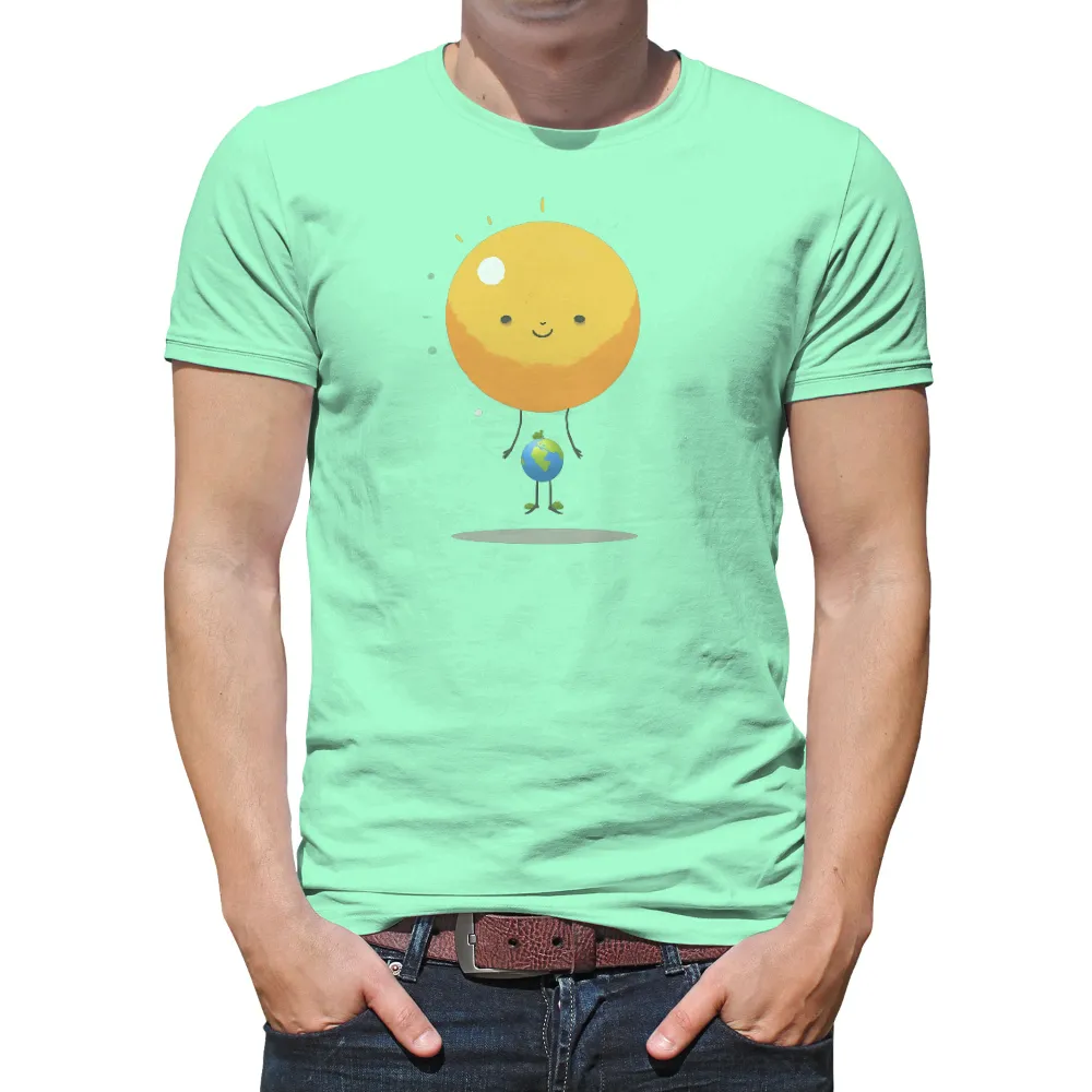 Custom Tee Shirts: Friendship and Positivity in Space|essentials light heather oatmeal t shirt