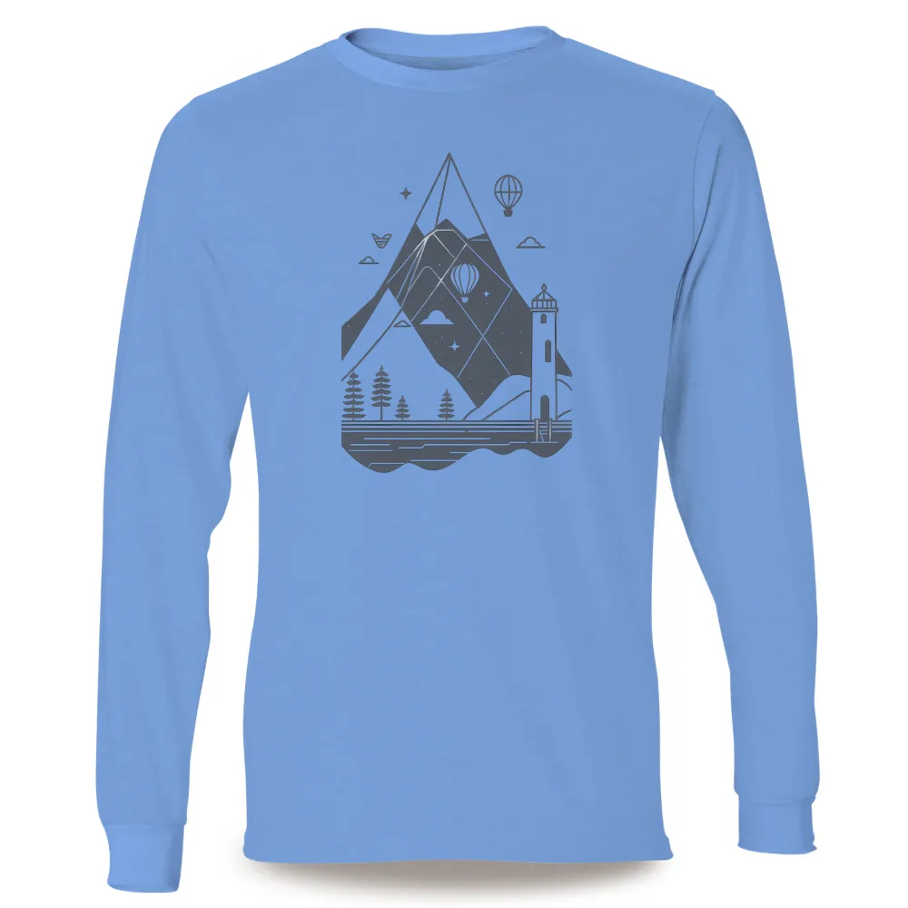 T-Shirts Custom: Adventure in the Mountains with Hot Air Balloons| stars in the sky