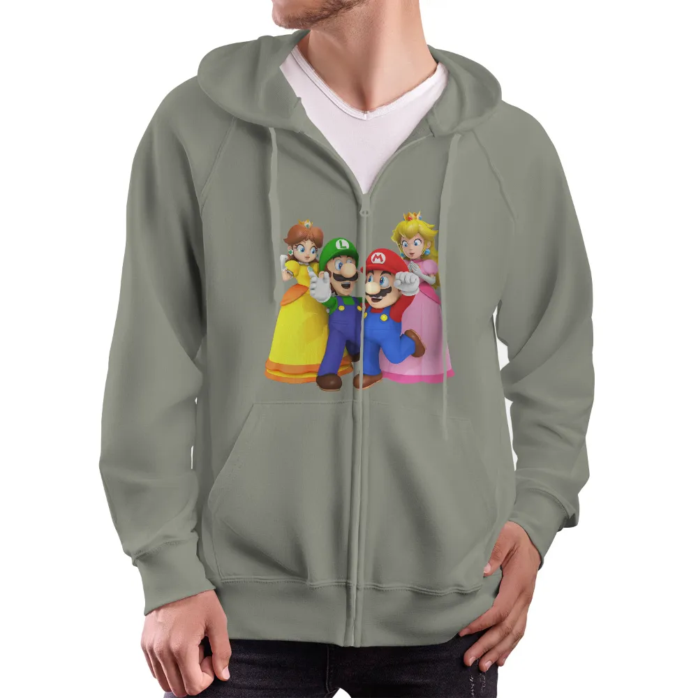 Custom Tee Shirts: Iconic Gaming Characters - Mario, Luigi, Princess Peach, Princess Daisy|super mario john cena shirt