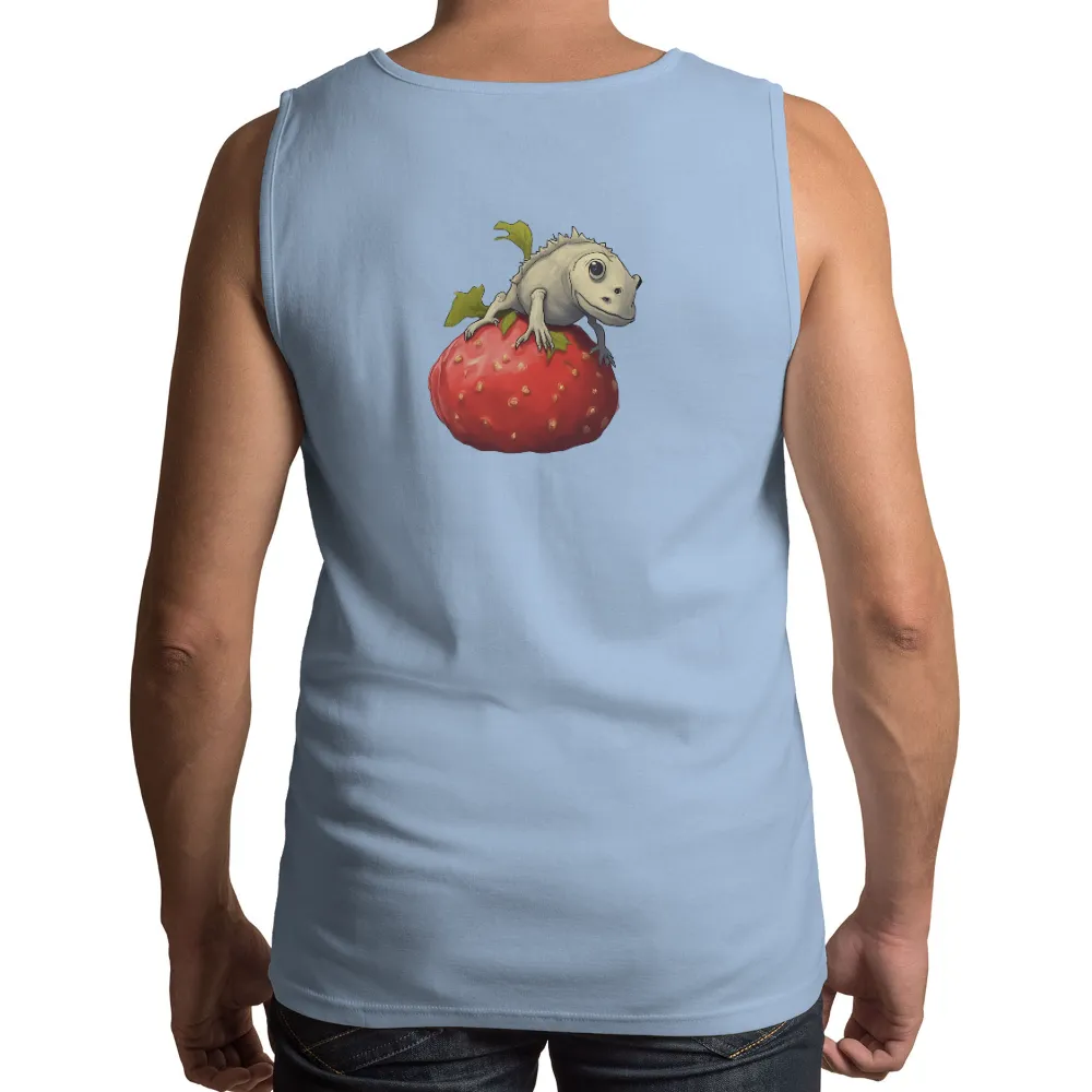 Shirts Graphic Tees: Whimsical Fish on Strawberry - Artistic Design|cute easter shirts women