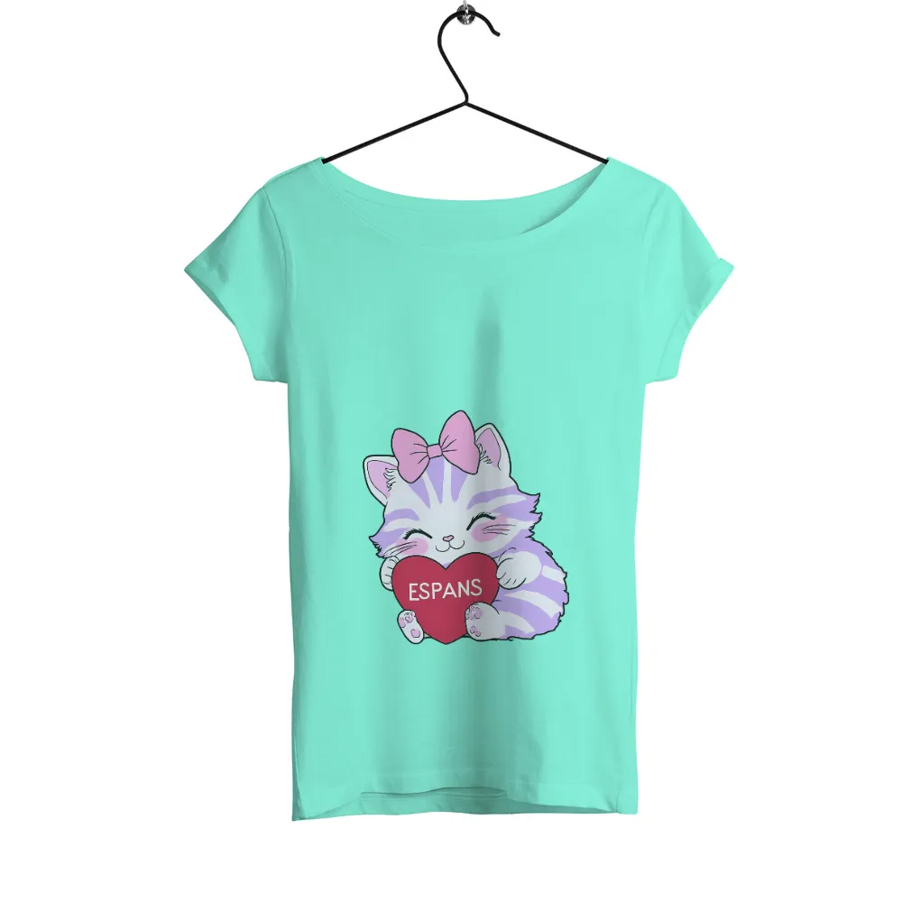 Adorable Kitten Heart Love ESPANS Design|billabong summer of love t shirt