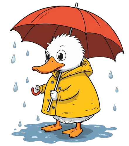 T-Shirts Design: Quack's Rainy Day Adventure