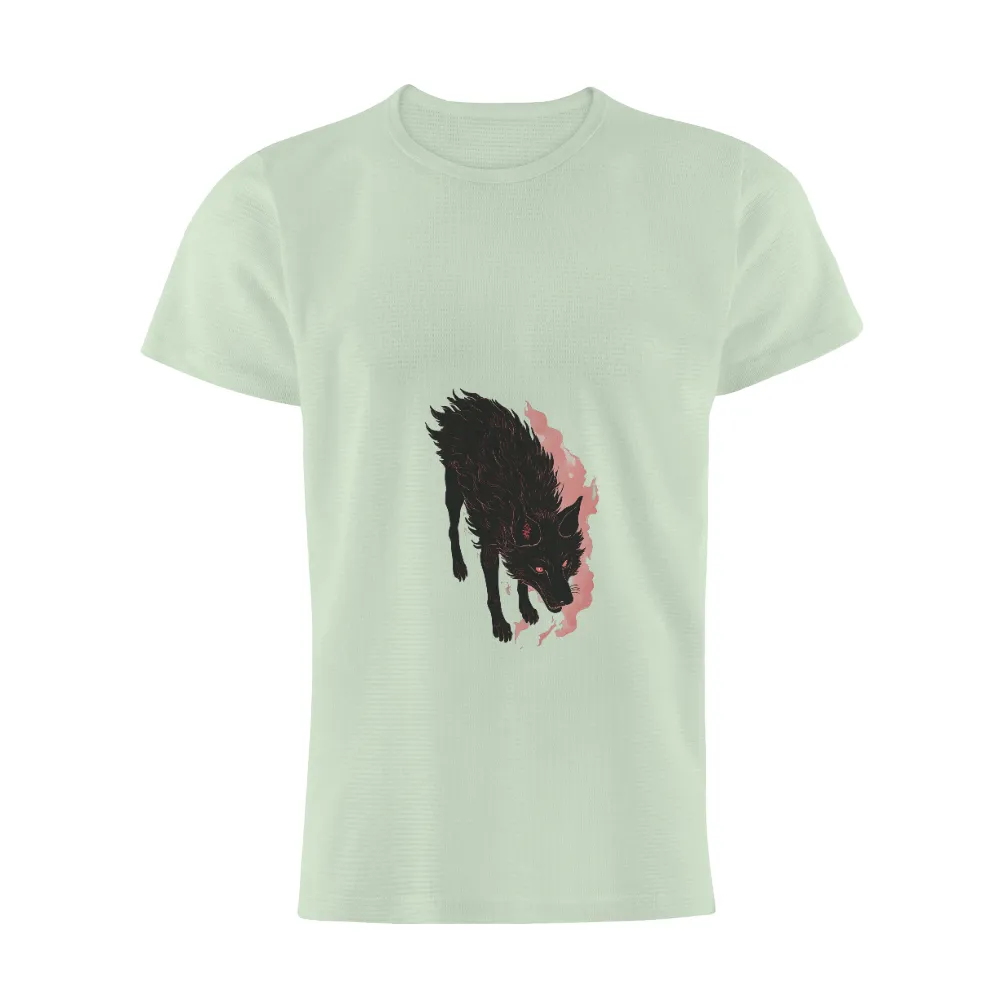 Shirts Graphic Tees: Crimson Wolf - Strength and Resilience|hanes sun protection shirts