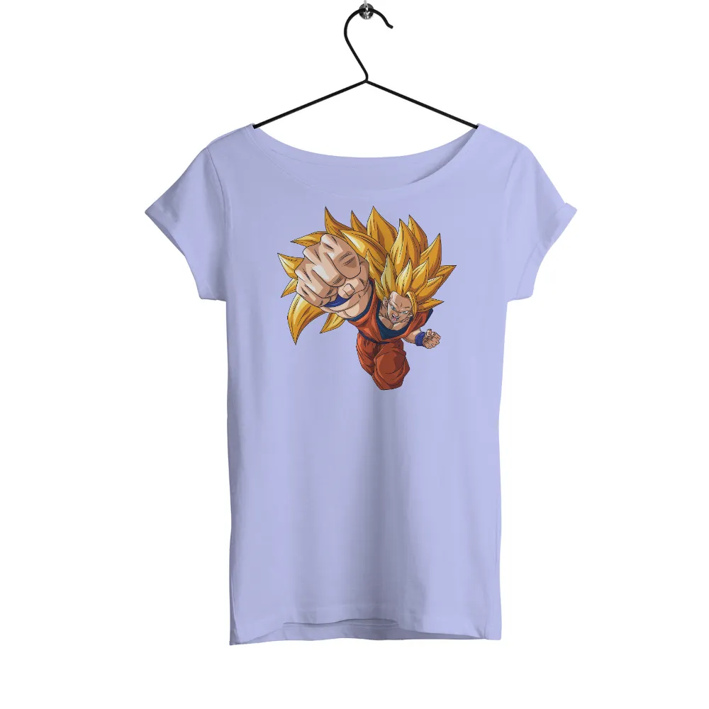 Graphic Tees: Golden Warrior - Anime Hero with Intense Energy|culture kings butterfly shirt