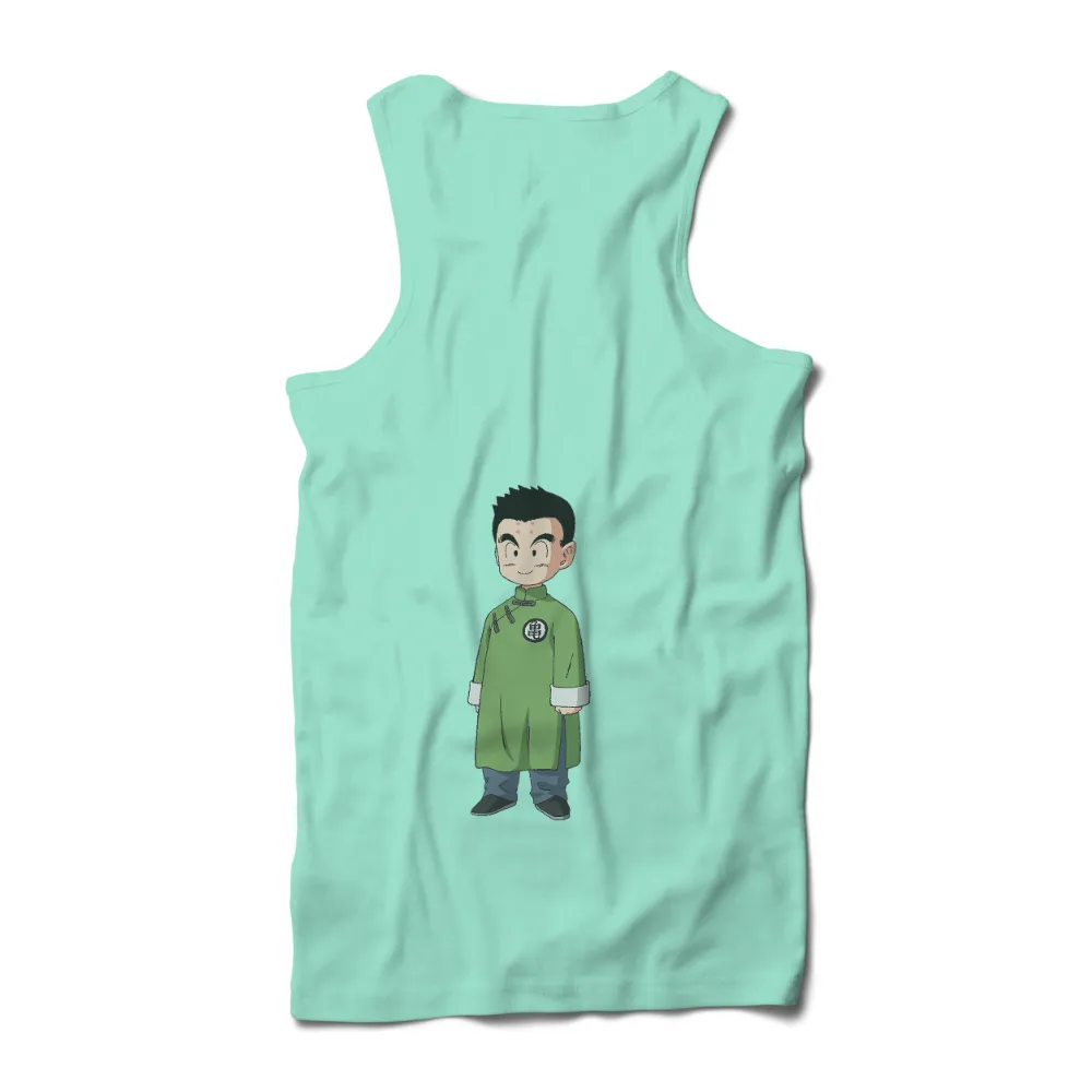 T-Shirts Pattern: Iconic Anime Character in Green Outfit|neon green and pink graphic tee