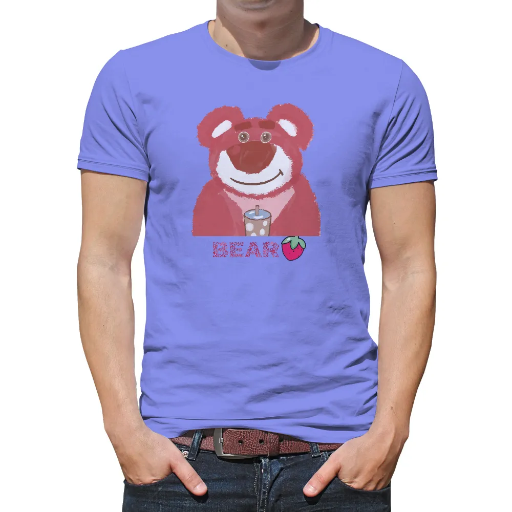 Graphic Tees: Berry's Bubble Tea Bliss|strawberry butterfly shirt