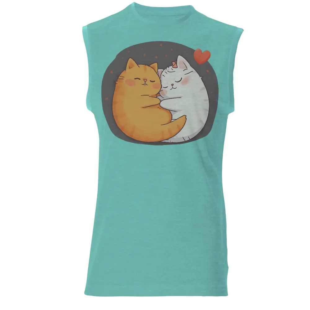 TShirt Design: Cats Embracing Love and Companionship|Two cats embracing