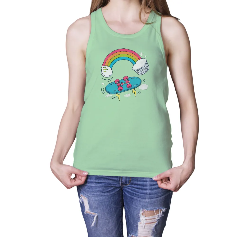 Custom T-Shirt Printing: Skateboarding Under the Rainbow - Youthful Energy and Inspiration|rainbow t shirt myntra