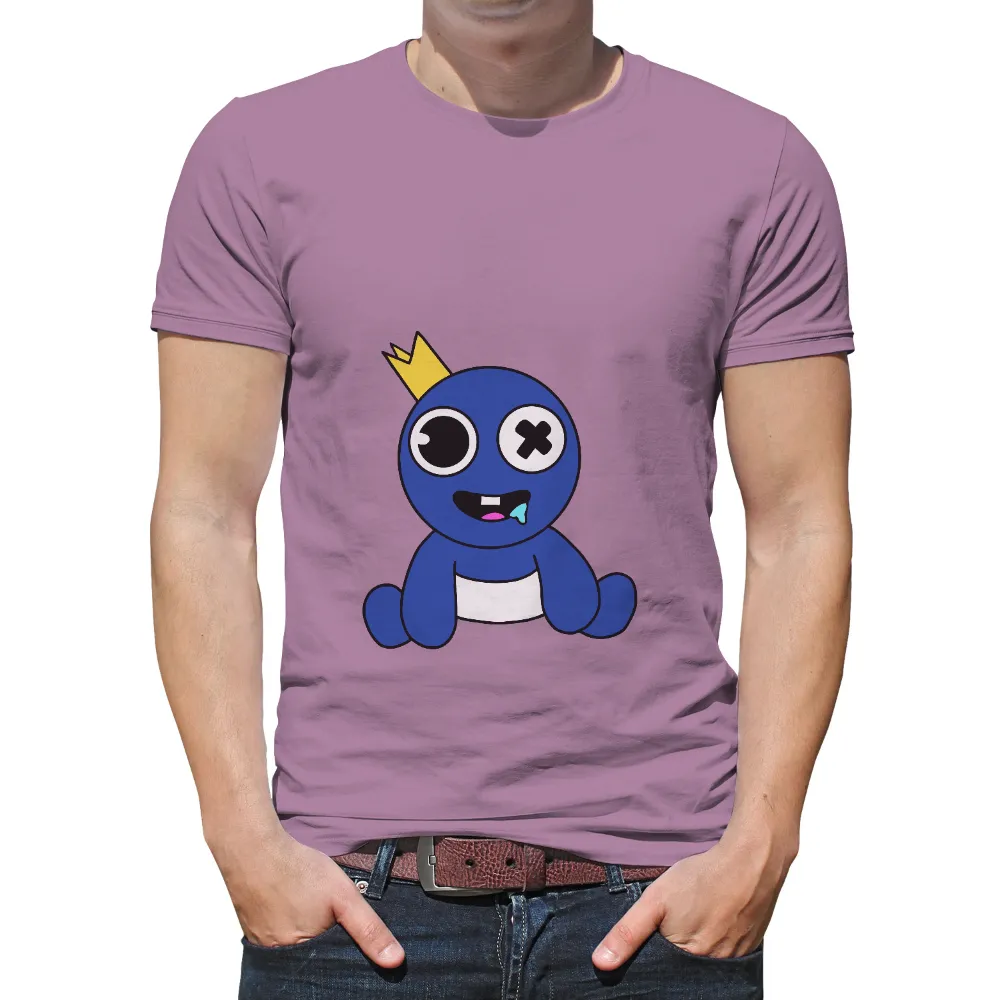 T-Shirts Design: Quirky Blue King Bloop - Funny & Playful|t shirts anime roblox